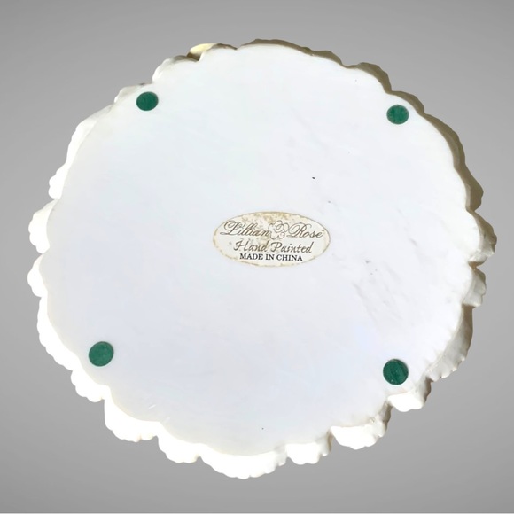 Porcelain Pink Rose Pillar Candle Holder Wedding Centerpiece - Picture 5 of 5